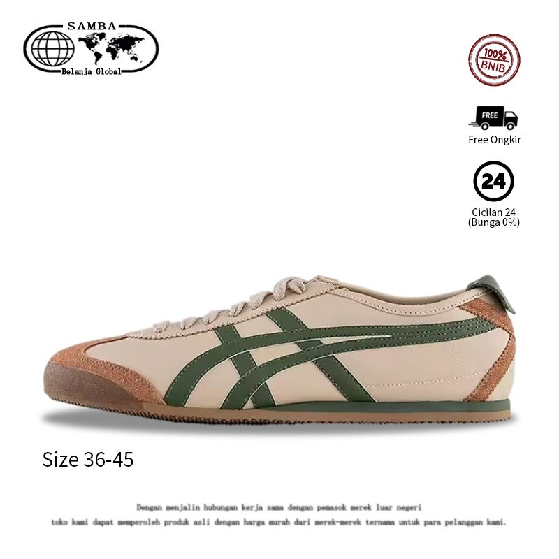 Asics Onitsuka Tiger Sepatu Pantofel untuk hijau kecoklatan Original 100% BNIB Global Market Sepatu 