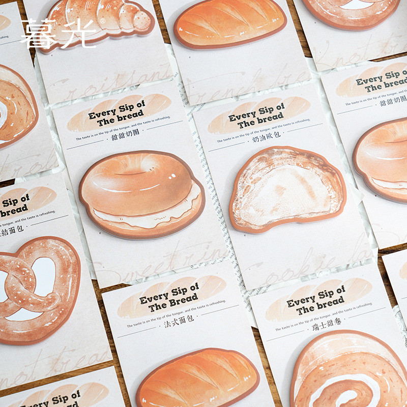 

30 Pcs Sticky Notes Yummy Sticky Notes Cute Kawaii Bread Shaped Sticky Notes Novelty Food Notepad Memo Note Sticky Notepad