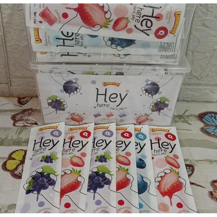 

Hey jelly delicious new box isi 30 pcs