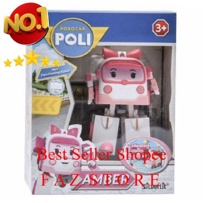 Toy Silverlit Robocar Poli Mini Transforming Robot  Amber FAZ Store