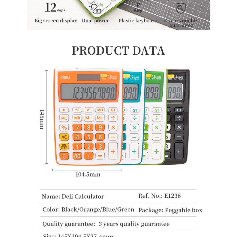 

Kalkulator Deli desktop kalkulator 1238