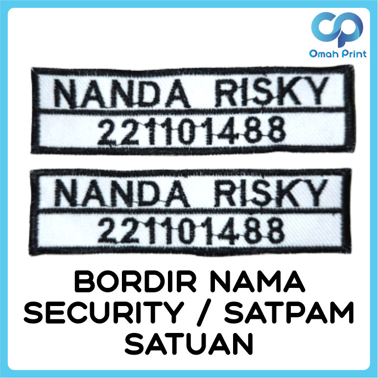 Bordir Bordir nama satpam - Bet satpam Badge nama satpam