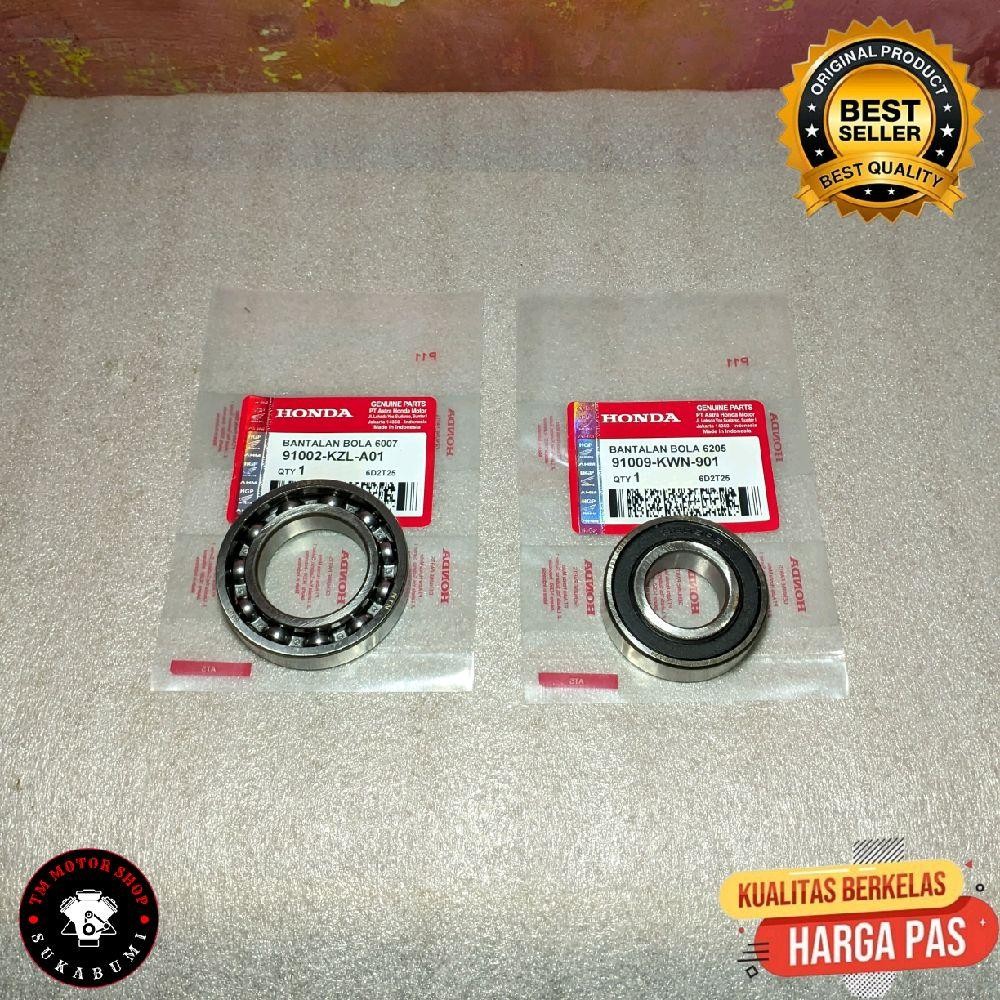 Paket Bearing Laher Kruk As 6205 + 6007 Bearing Lahe Bandul Honda Beat Fi, Beat Pop Beat Esp, Scoopy