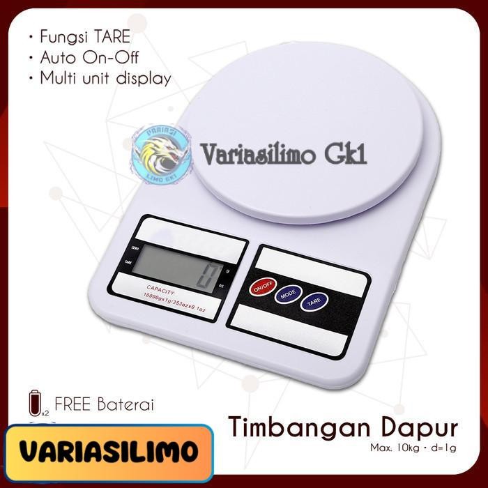 Variasilimo | Timbangan Dapur Digital Kue 10kg Kitchen Scale Surabaya - Putih