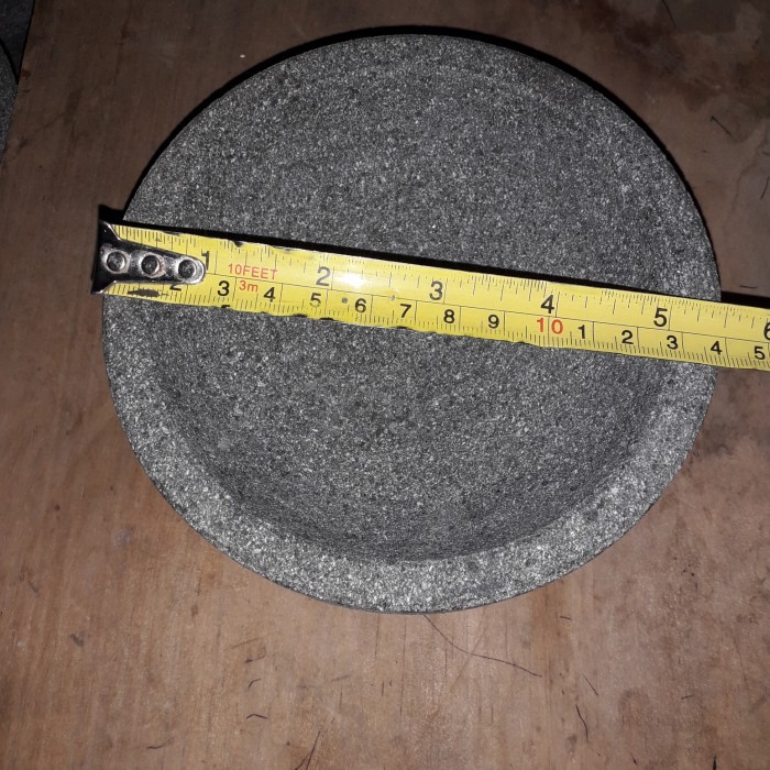 COBEK BATU BUBUT MESIN ASLI DARI BATU TANPA ULEKAN 14CM WIR