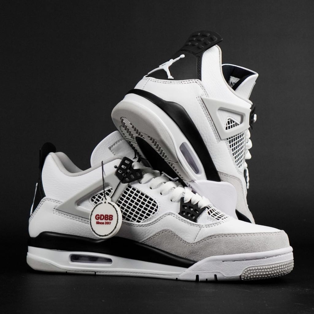 Nike Air Jordan 4 Retro Military Black White Black Grey Authentic