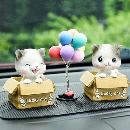 Hiasan Pajangan Dashboard Mobil, Kucing Lucu Bobble Head, Kucing Lucu Kepala Goyang, Hiasan Dashboar