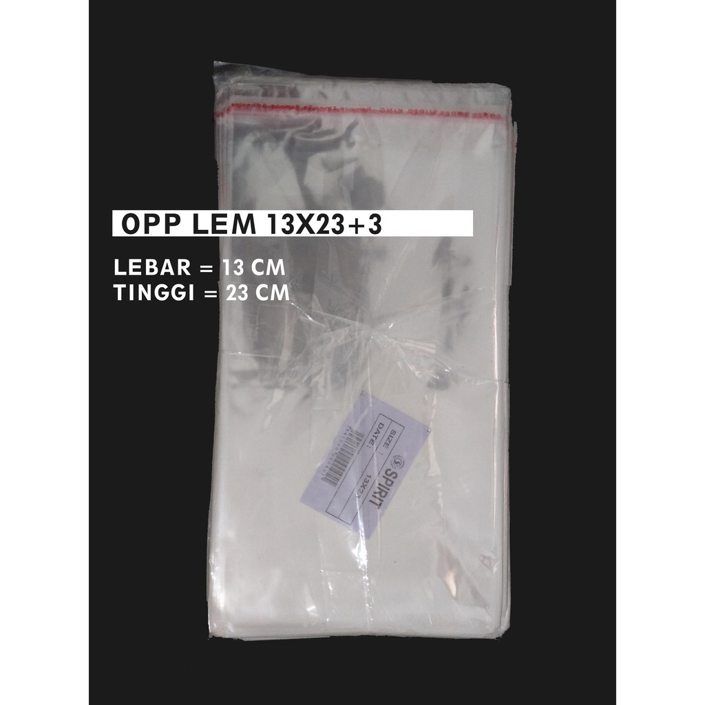 

PLASTIK BENING KACA OPP LEM 12X23+3 ISI 100 PCS