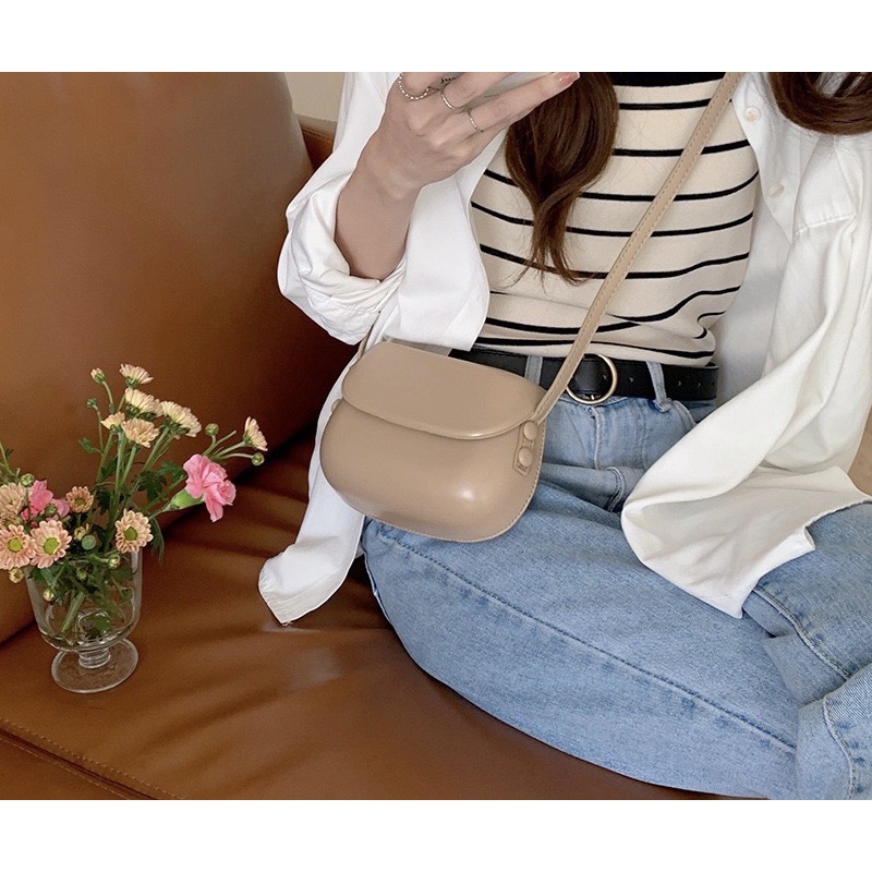 Tas Wanita Import Tas Selempang Kulit Wanita Tas Cewek Mini Slingbag Saddle Bag JS2 8505