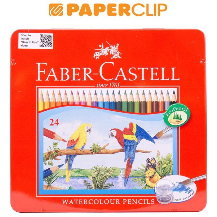

[Best Seller] PENCIL COLOR FABER CASTELL 115925 24COLOR TIN WATER COLOR PENCIL