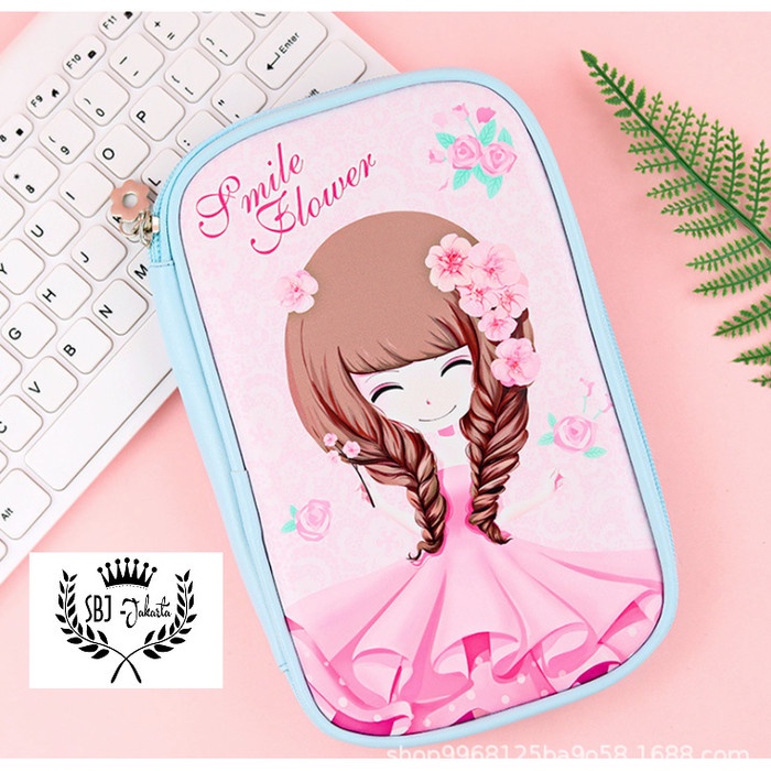 

[Promo] TEMPAT PENSIL KOTAK PENSIL SOFTCASE SMIGGLE LOOKALIKE SMILE FLOWER - PINK