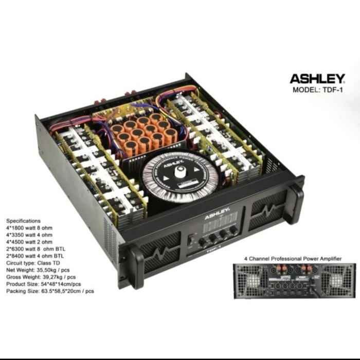 Power Amplifier Ashley Tdf1 Original Class Td Ampli Professional 4Channel Tdf 1 ( Bayar Ditempat )