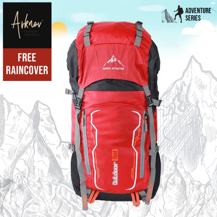Tas Gunung Carrier Travel Bag Original 60 Liter Merah bukan Eiger