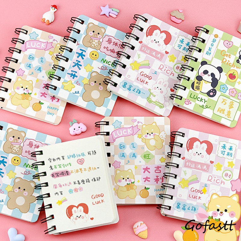 

1 Buku Coil A7 Inspiratif Lucu Kartun Portable Robek Kertas Catatan-G