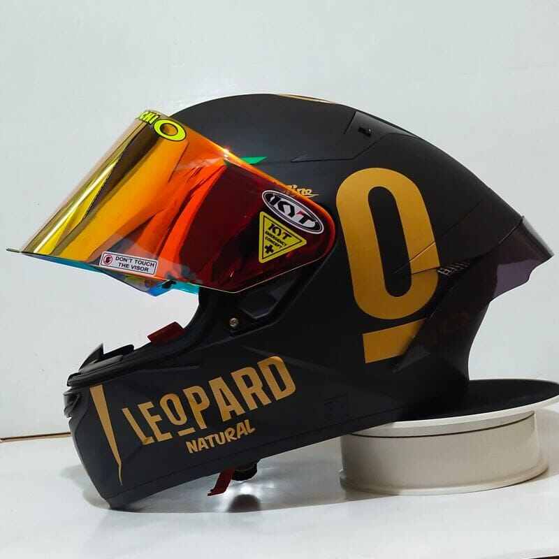 PROMO Helm Full Face KYT TT Course Black Doft Matt Hitam Doff Paket Ganteng Leopard Original SNI-DOT