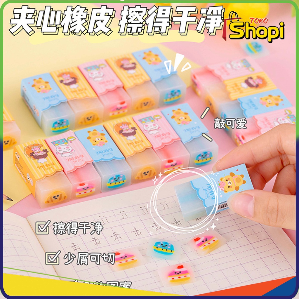 

♚ ♚Penghapus Pensil Karet Sekolah Motif Love Bahan Import Lucu COD