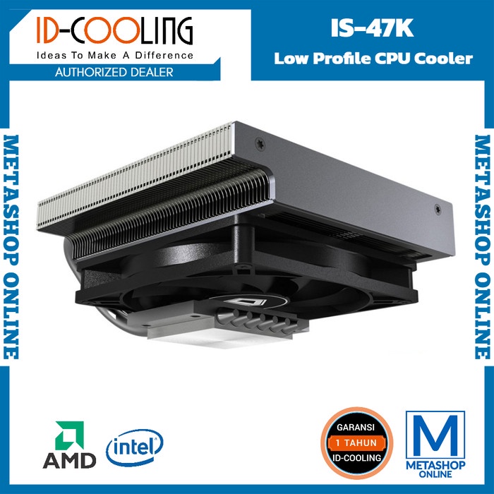 ID-COOLING IS-47K Low Profile CPU Cooler Fan ( Intel / AMD ) IDCOOLING