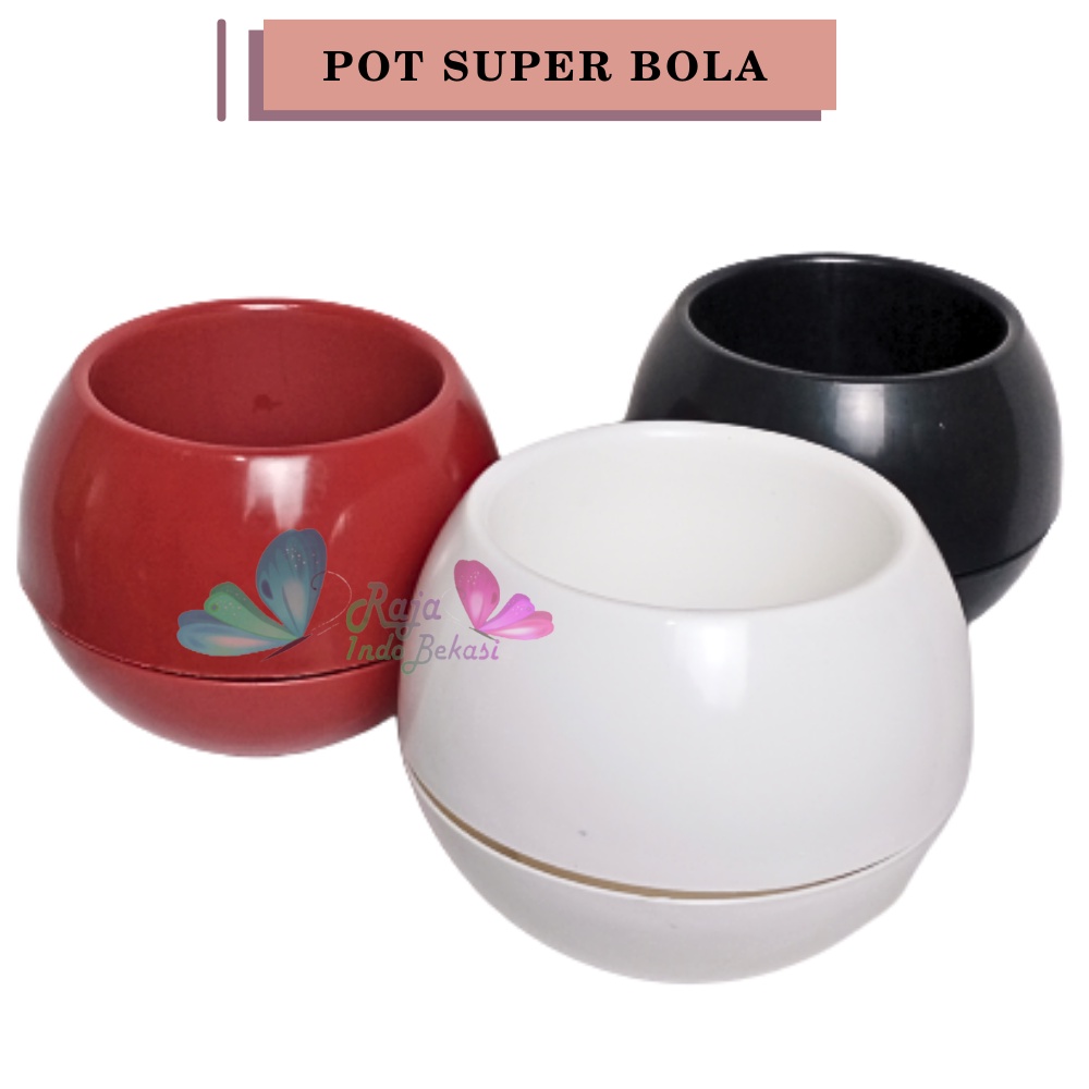 Pot Super Bola Hitam Putih Merah Bata Pot Bulat Vienna Putih Coklat Besar Pot Bola Vienna 677 676 An