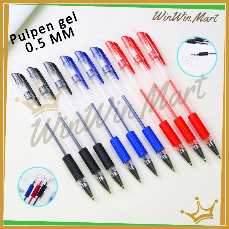 

Pen Alat Tulis Gel Tebal 0.5 MM/Pulpen gel/ballpoint/Alat Tulis Kantor Sekolah Tinta Pen Pena Standart Hitam Merah Biru