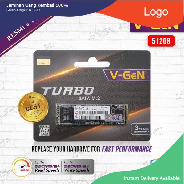 SSD V-Gen Turbo V-Nand M.2 2280 512GB - VGen M2 512 GB Sata 3