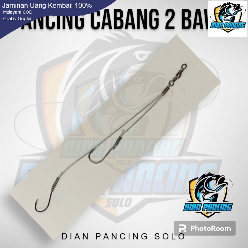 Kail Pancing Cabang 2 khusus Mancing ikan bawal dengan bahan Neklin dan lain-lain