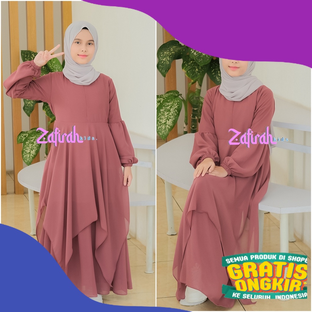 Gamis Malaysia Anak Model Terbaru Ori Zafirah Kids/ Kuaitas bagus