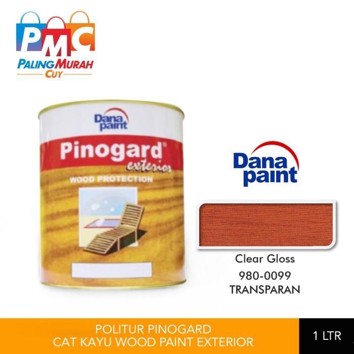 Politur Pinogard Cat Kayu Wood Paint Exterior 1 Liter - Clear Gloss