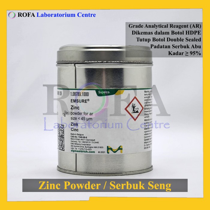Logam Seng Serbuk / Zinc Powder / Serbuk Zn Pro Analis Eceran 1 Gram - Chemicals Solution