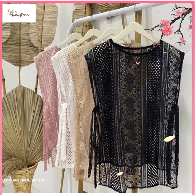 Outer Kekinian / VEST TALI BROKAT PPREMIUM OUTER / ROMPI TALI BRUKAT / VEST LACE TALI BROKAT
