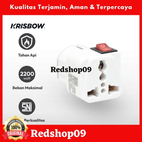 Krisbow Steker Arde Adaptor Travel Dengan Switch - Putih/Adaptor Travel