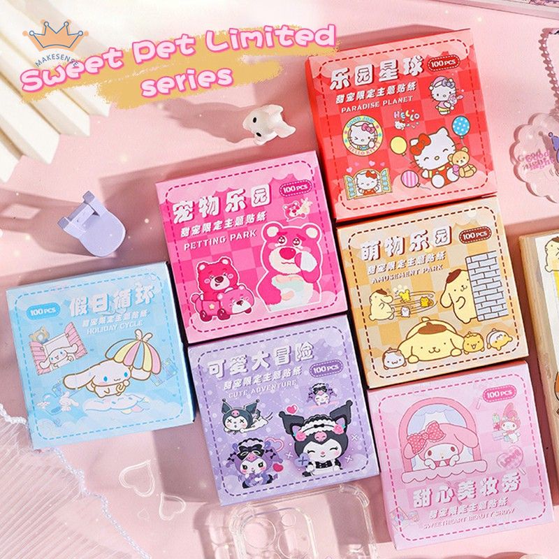 

COD❤️100 Pcs Stiker Lembar Sanrio - Stiker Box Murah - Stuker Box Mini MK