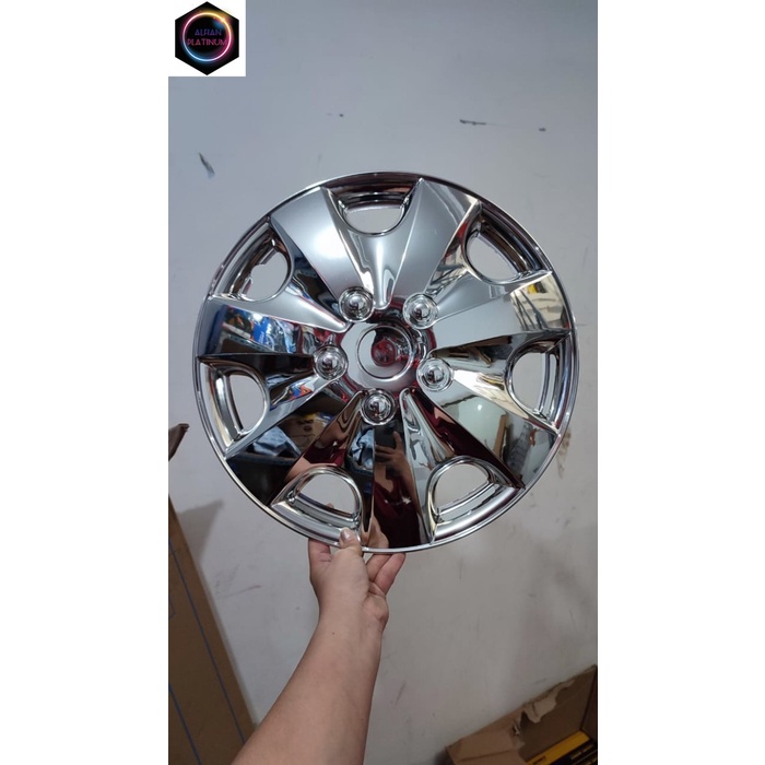 Cover Dop Velg Mobil Ring 15 Chrome Otomotif