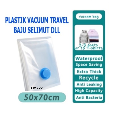 Plastik Vacuum Baju Vakum Plastik Vacum Bag Travel Pakaian 50x70 CM