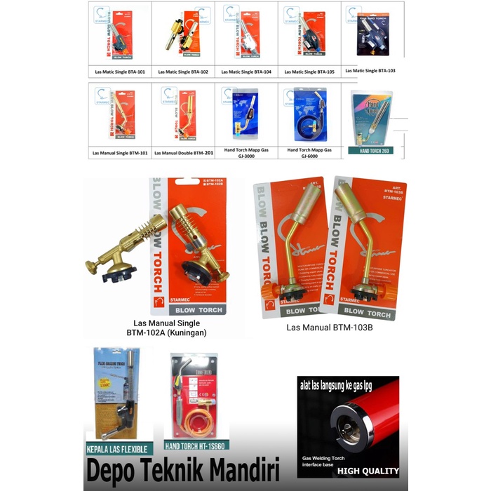 kepala las portable torch - btm101