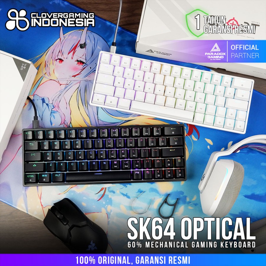 Paradox Gaming Ghost SK64 Optical RGB - Mechanical Gaming Keyboard