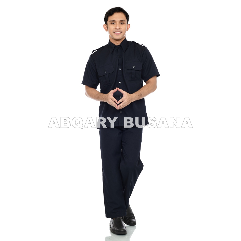 Seragam Dinas Pria Biru Dongker - PNS/Pemda/Honorer/Desa - Baju Kerja Kantor - Lengan Panjang & Pend