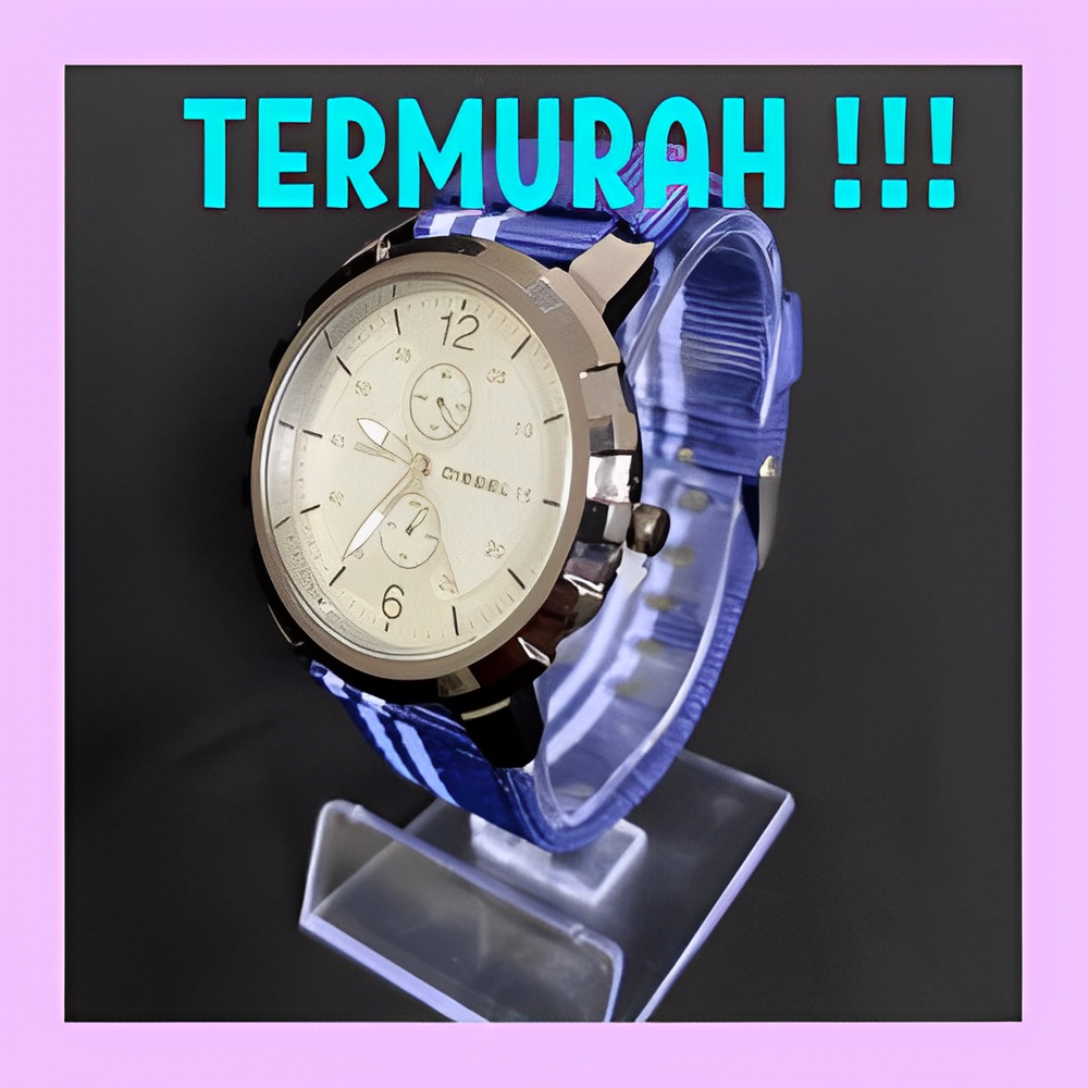 (COD) Jam Tangan Cewek Berukuran Kecil dari Tali Kain Kanvas, Pria Analog  dengan Tali Kanvas, dan L