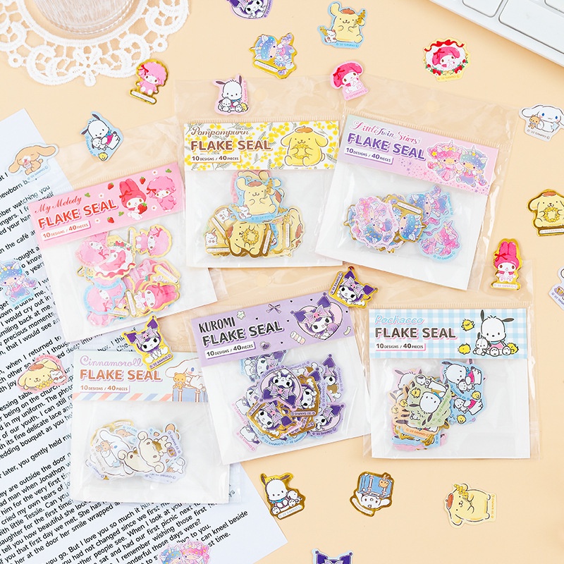 

STIKER FLAKE SEAL ISI 40 PCS ALA JAPAN KARTUN SANRIO