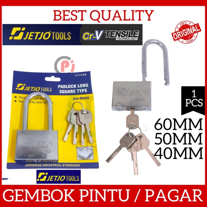 JETJO Gembok Pagar Rumah Pintu Gudang Motor Padlock Kokoh Tahan Karat