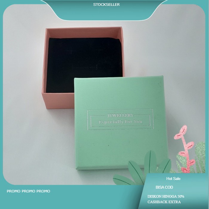 

Kotak Penyimpanan Hadiah Perhiasan G22 Kotak Kado Cincin Anting Kalung - Hijau 7.7x7.7x3