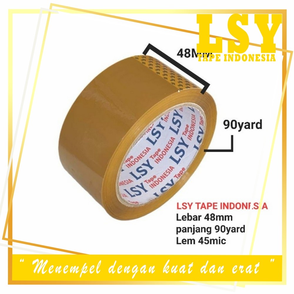 

LSY Lakban Coklat 48mm x 90yard Full | Lakban Perekat Ketebalan 45mic