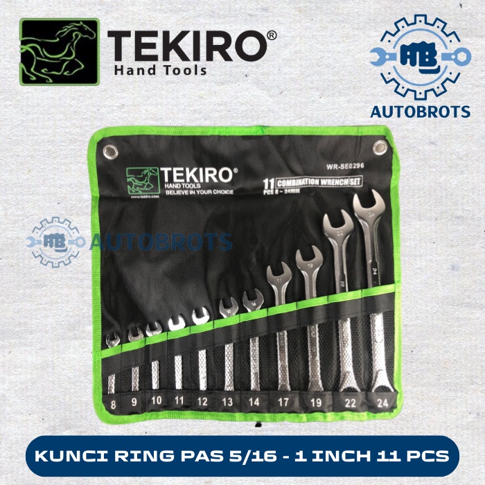 TEKIRO Kunci Ring Pas SET 11 PCS 5/16-1" Combination Wrench SET INCHI
