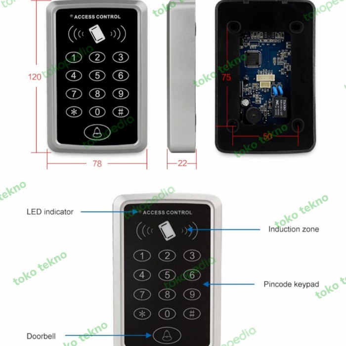 

Paket Access Control 16 Standalone Rfid 13.56 Mhz + Keychain 1k user