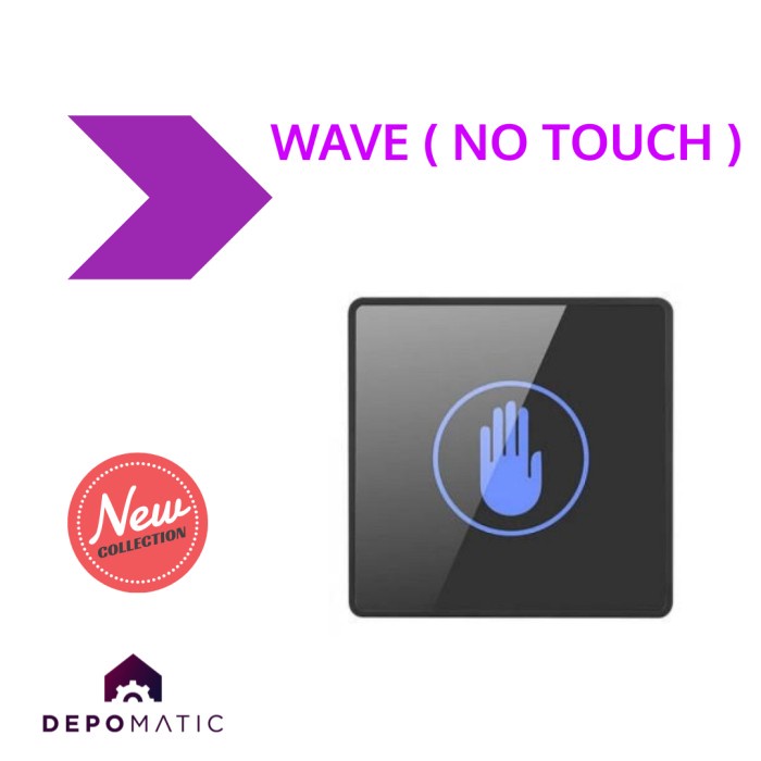 

Touchless button exit door wave no touch access control