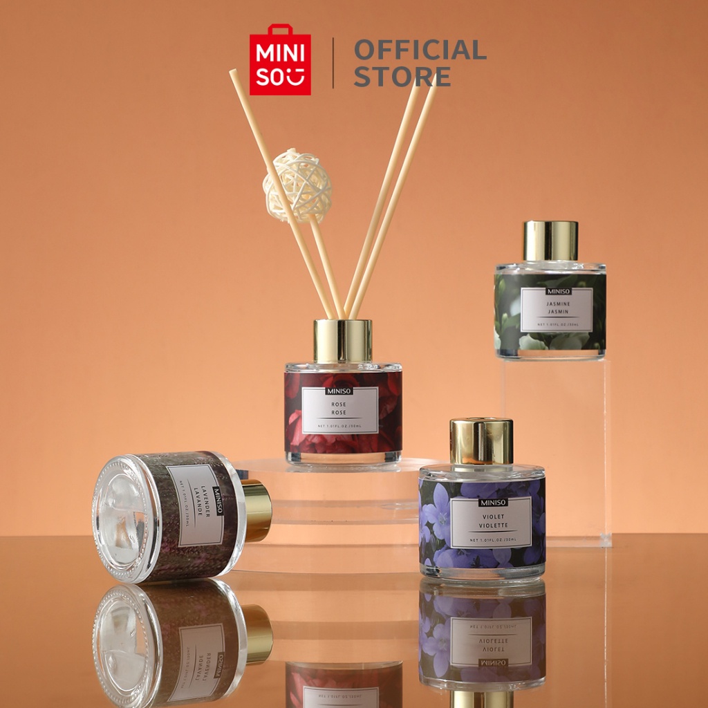 Amina - MINISO Garden Series Reed Diffuser 30ml Aromatherapy Pengharum Ruangan Floral Home Fragance 