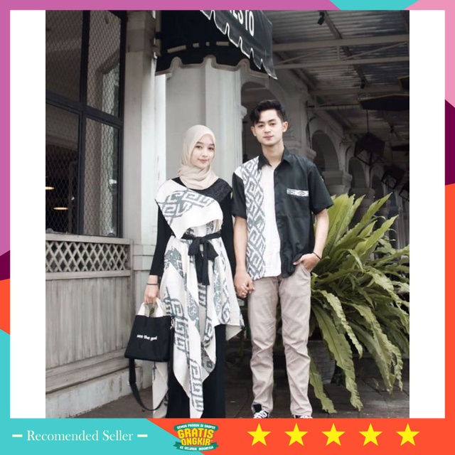 ⭐⭐⭐⭐⭐ Couple Set Remaja Kekinian PRemium Keren Murah - Couple pasangan Set baju tenun Couple kondang