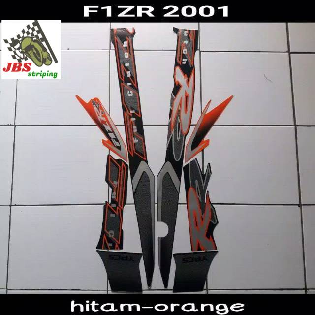 striping f1z r stiker yamaha f1zr fizr fiz r thn 2001 hitam orange lis body fiz r fis r