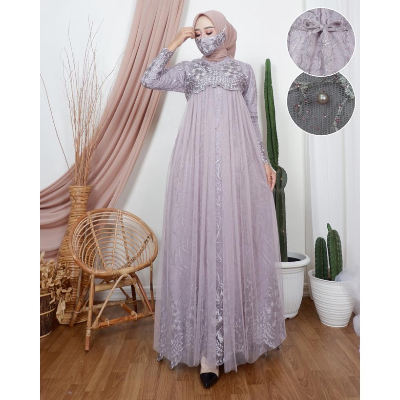 GAMIS BROKAT TUTU MODERN//GAMIS BROKAT TULLE MODERN//GAMIS BROKAT TULLE KOMBINASI TUTU PREMIUM//GAMI