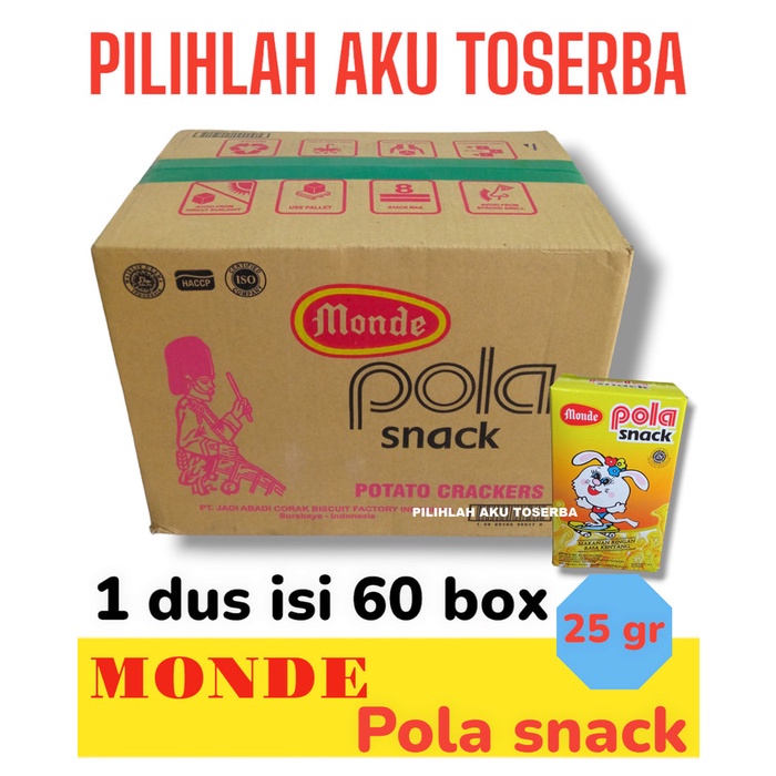 

Monde POLA SNACK 25 gr - ( HARGA 1 DUS isi 60 )