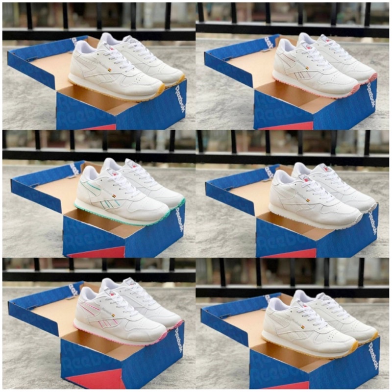 Sepatu Reebok Wanita Bahan Kulit Sneakers Casual Putih Kualitas Import Made In Vietnam